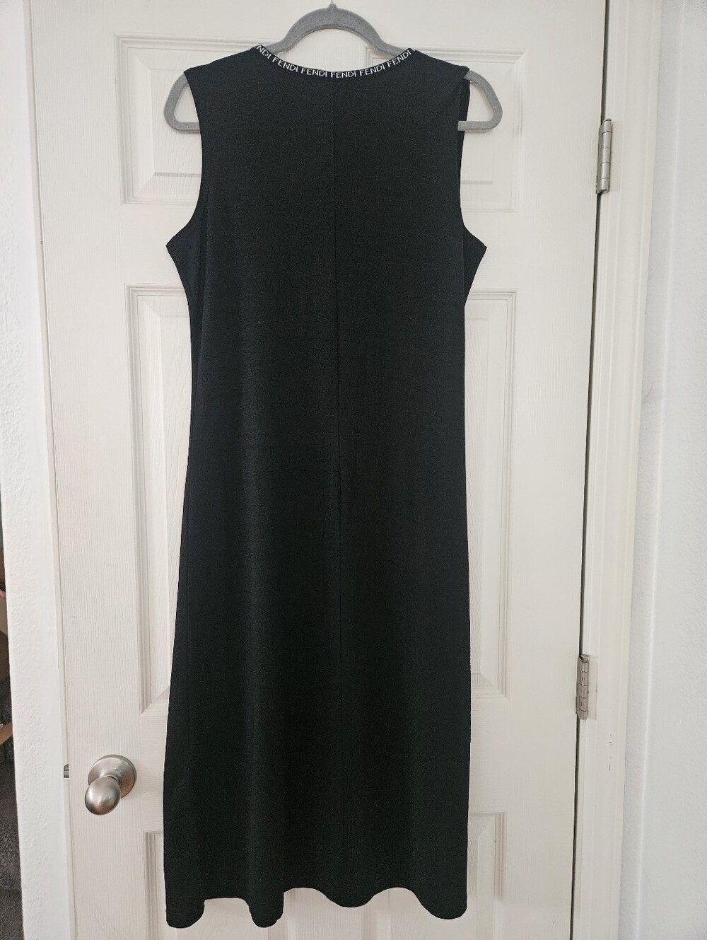 Fendi Black Sleeveless Logoi Dress Size M - Picture 4 of 8